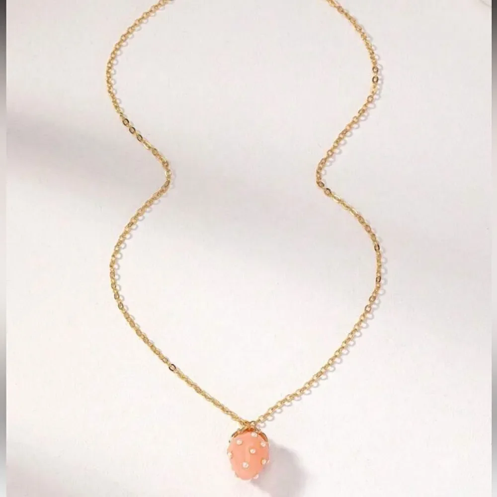 Elegant Pink Pendant Necklace S900